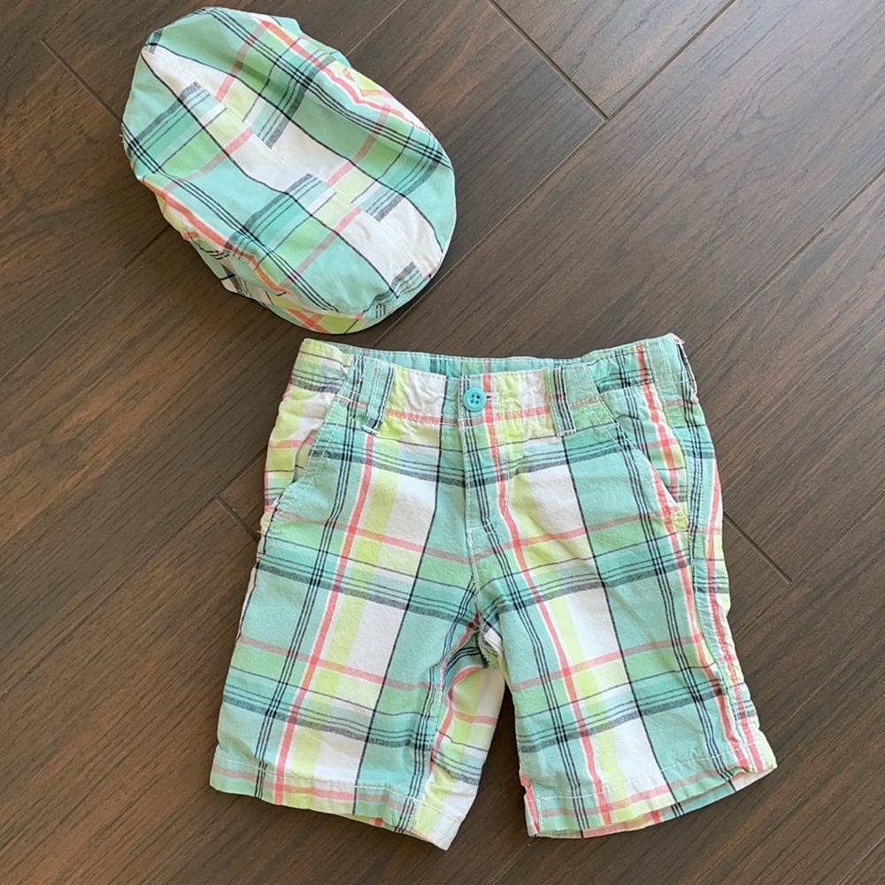Crazy 8 Plaid shorts with matching cap